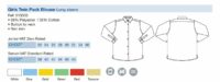 Landau Forte Academy School LS Blouse Womens (Pack x 2)